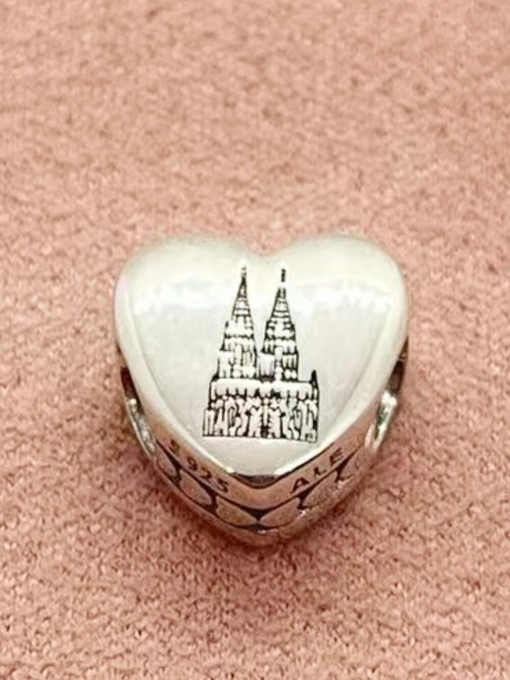 Pandora Cologne Cathedral charm Heart Bead Charm Bracelet Pendant